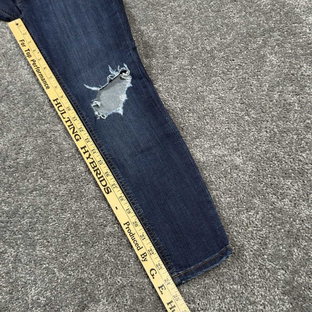 We The Free People Jeans Women's 28 (28x24.5) Blue Distressed Busted Knee Skinny - Picture 7 of 10